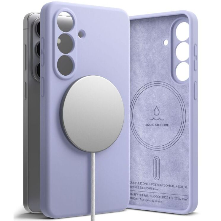 Защитный чехол Ringke Silicone Magnetic для Samsung Galaxy S26 (S942) 8800328815704 - Lavender: фото 4 из 18