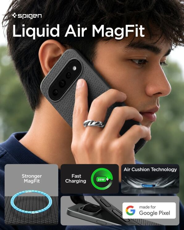 Захисний чохол Spigen Liquid Air (MagFit) для Google Pixel 11 Pro XL (ACS11863) - Abyss Green: фото 12 з 12