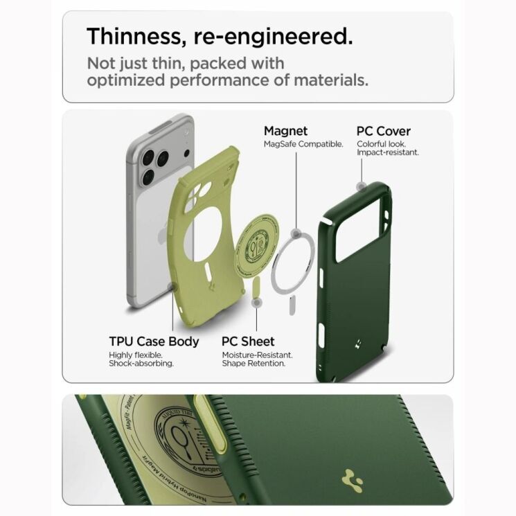 Защитный чехол Spigen Nano Pop Hybrid (MagFit) для iPhone 18 Pro (ACS12176) - Green: фото 9 из 14