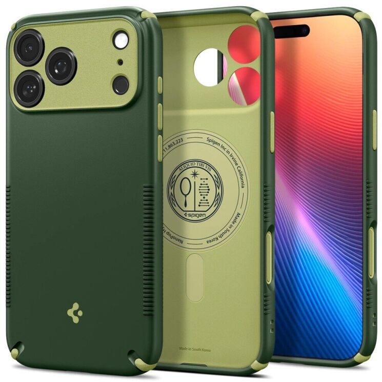 Защитный чехол Spigen Nano Pop Hybrid (MagFit) для iPhone 18 Pro (ACS12176) - Green: фото 2 из 14
