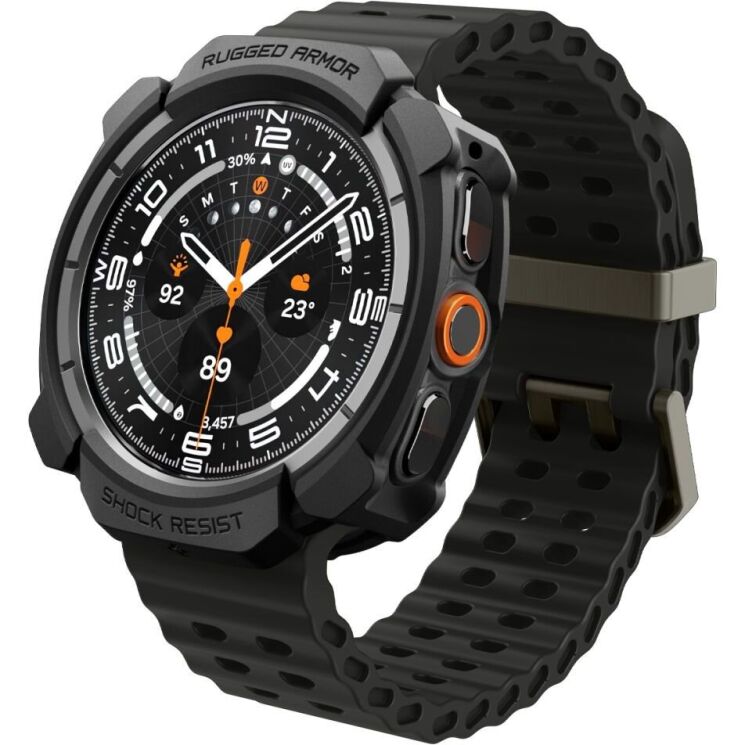Защитный чехол Spigen Rugged Armor (FW) для Samsung Galaxy Watch Ultra 2 (ACS11611) - Matte Black (427012MB) Защитный чехол Spigen Rugged Armor (FW) для Samsung Galaxy Watch Ultra 2 (ACS11611) - Matte Black: фото 4 из 11