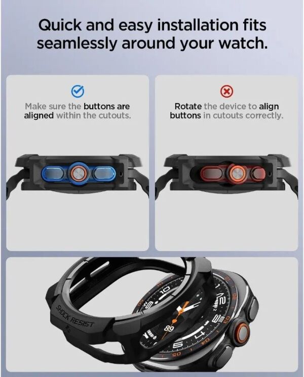 Защитный чехол Spigen Rugged Armor (FW) для Samsung Galaxy Watch Ultra 2 (ACS11611) - Matte Black (427012MB) Защитный чехол Spigen Rugged Armor (FW) для Samsung Galaxy Watch Ultra 2 (ACS11611) - Matte Black: фото 11 из 11