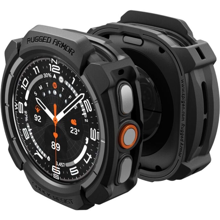 Защитный чехол Spigen Rugged Armor (FW) для Samsung Galaxy Watch Ultra 2 (ACS11611) - Matte Black (427012MB) Защитный чехол Spigen Rugged Armor (FW) для Samsung Galaxy Watch Ultra 2 (ACS11611) - Matte Black: фото 3 из 11