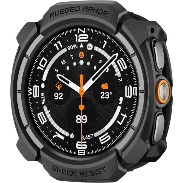 Защитный чехол Spigen Rugged Armor (FW) для Samsung Galaxy Watch Ultra 2 (ACS11611) - Matte Black (427012MB) Защитный чехол Spigen Rugged Armor (FW) для Samsung Galaxy Watch Ultra 2 (ACS11611) - Matte Black: фото 2 из 11