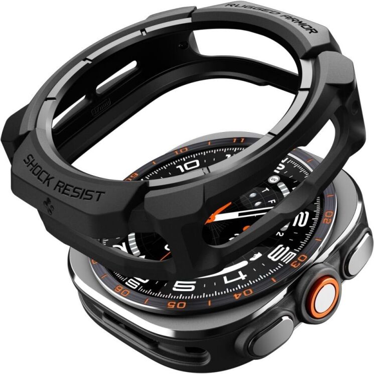 Защитный чехол Spigen Rugged Armor (FW) для Samsung Galaxy Watch Ultra 2 (ACS11611) - Matte Black (427012MB) Защитный чехол Spigen Rugged Armor (FW) для Samsung Galaxy Watch Ultra 2 (ACS11611) - Matte Black: фото 1 из 11