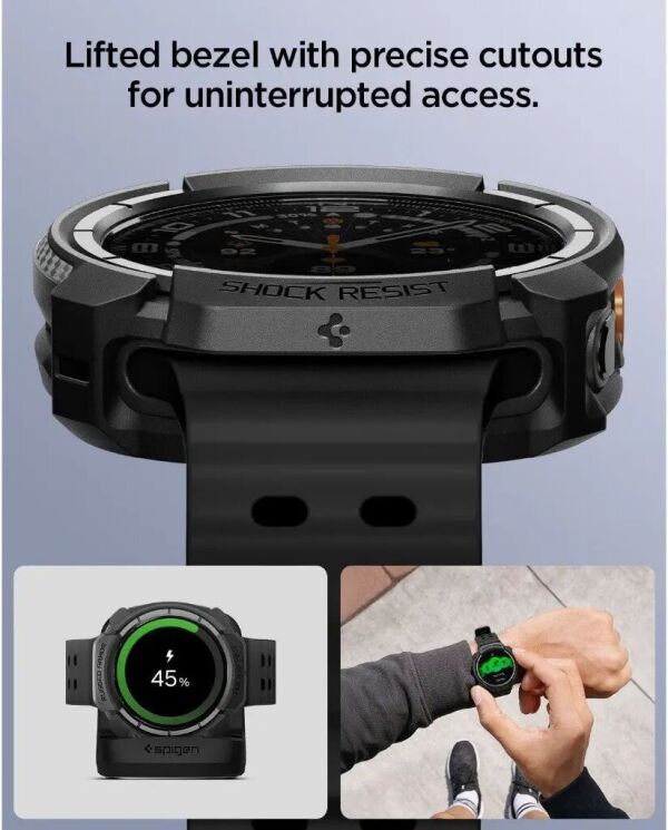 Защитный чехол Spigen Rugged Armor (FW) для Samsung Galaxy Watch Ultra 2 (ACS11611) - Matte Black (427012MB) Защитный чехол Spigen Rugged Armor (FW) для Samsung Galaxy Watch Ultra 2 (ACS11611) - Matte Black: фото 10 из 11