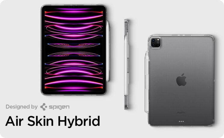 Защитный чехол Spigen (SGP) AirSkin Hybrid для Apple iPad Pro 11 (2020/2021/2022) - Crystal Clear: фото 12 из 19