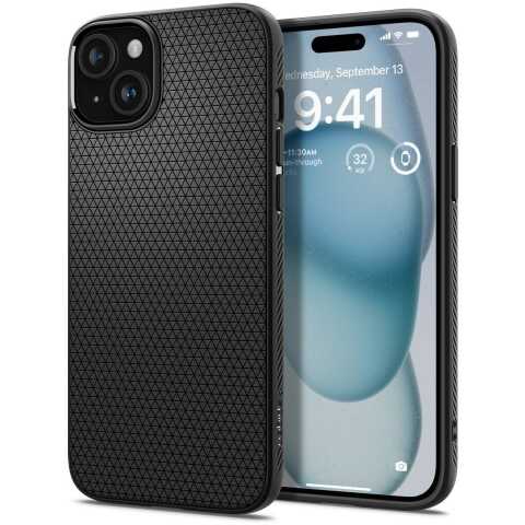 Захисний чохол Spigen (SGP) Liquid Air для Apple iPhone 15 - Matte Black: фото 1 з 19