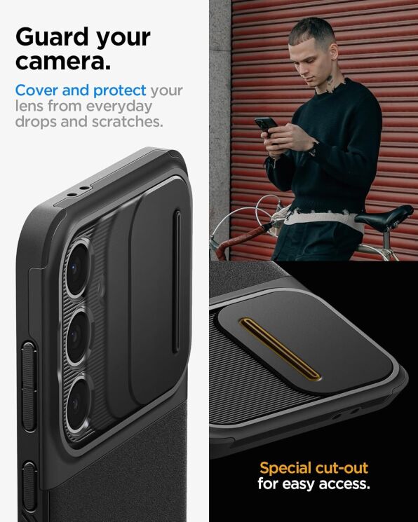 Защитный чехол Spigen (SGP) Optik Armor для Samsung Galaxy S24 FE (S721) - Black: фото 14 из 18