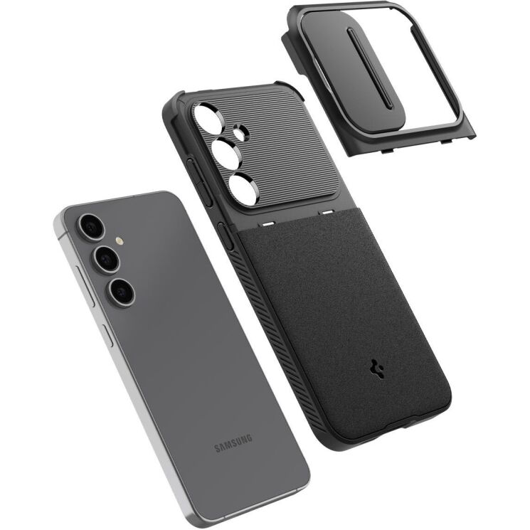 Защитный чехол Spigen (SGP) Optik Armor для Samsung Galaxy S24 FE (S721) - Black: фото 6 из 18
