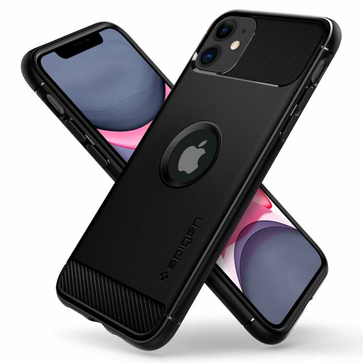 Захисний чохол Spigen (SGP) Rugged Armor для iPhone 11 - Matte Black: фото 2 з 8