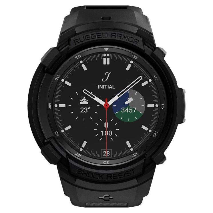 Захисний чохол Spigen (SGP) Rugged Armor Pro (FW) для Samsung Galaxy Watch 4 Classic (46mm) - Matte Black: фото 3 з 22