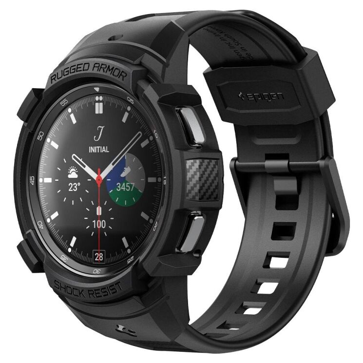 Захисний чохол Spigen (SGP) Rugged Armor Pro (FW) для Samsung Galaxy Watch 4 Classic (46mm) - Matte Black: фото 1 з 22