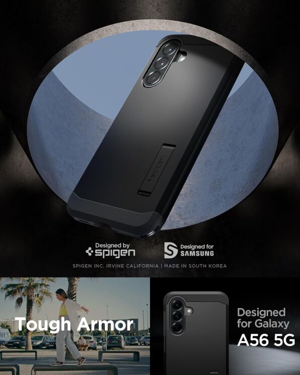Защитный чехол Spigen (SGP) Tough Armor для Samsung Galaxy A56 (A566) ACS09295 - Metal Slate: фото 12 из 17