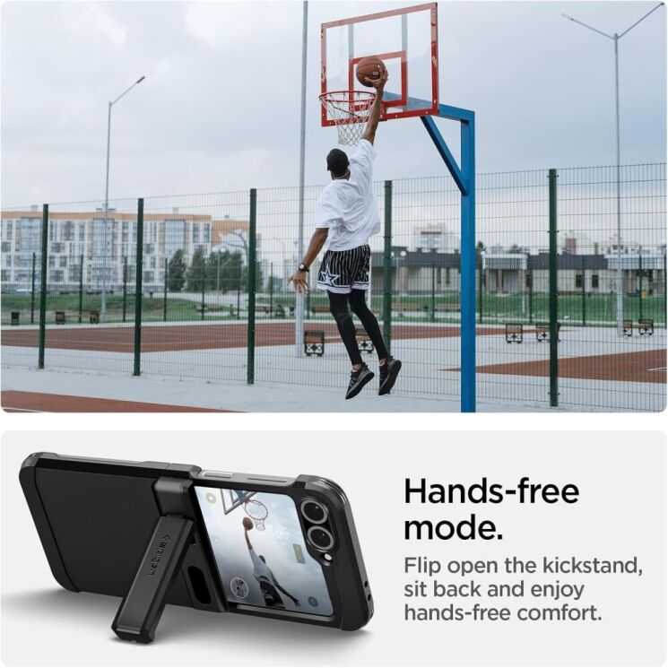 Защитный чехол Spigen (SGP) Tough Armor Pro (MagFit) для Samsung Galaxy Flip 6 / Flip 7 FE (ACS09807) - Black: фото 21 из 23