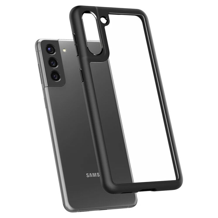 Защитный чехол Spigen (SGP) Ultra Hybrid для Samsung Galaxy S21 (G991) - Matte Black: фото 3 из 14