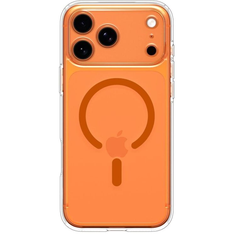 Защитный чехол Spigen Ultra Hybrid (MagFit) для iPhone 17 Pro Max (ACS11109) - Clear / Orange: фото 2 из 8