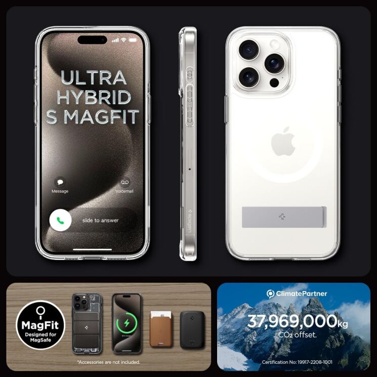 Защитный чехол Spigen (SGP) Ultra Hybrid S (MagFit) для Apple iPhone 15 Pro Max - Crystal Clear: фото 18 из 18