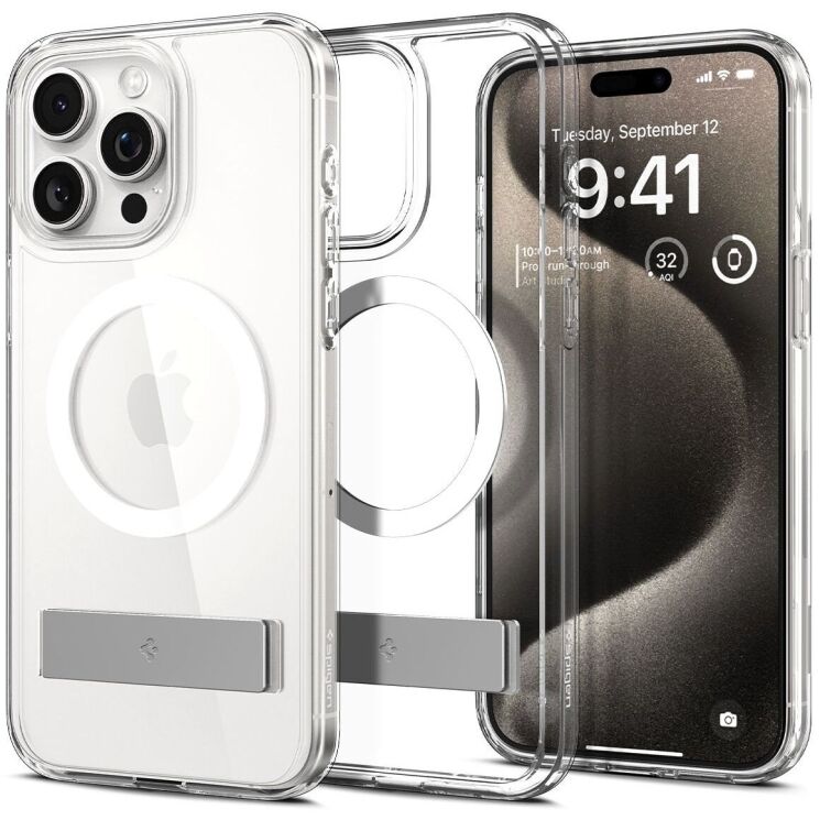 Защитный чехол Spigen (SGP) Ultra Hybrid S (MagFit) для Apple iPhone 15 Pro Max - Crystal Clear: фото 1 из 18