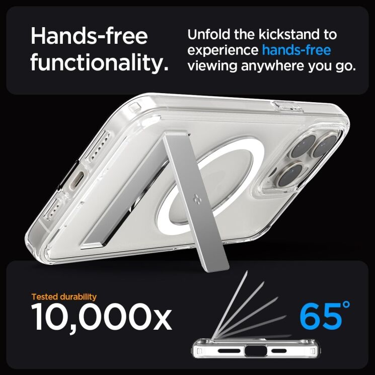 Защитный чехол Spigen (SGP) Ultra Hybrid S (MagFit) для Apple iPhone 15 Pro Max - Crystal Clear: фото 14 из 18