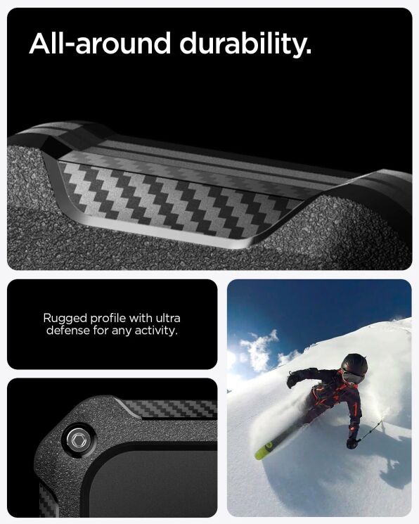 Захисний чохол Spigen Tough Armor (FA) для Apple AirTag / AirTag 2 (ACS09781) - Black: фото 12 з 14