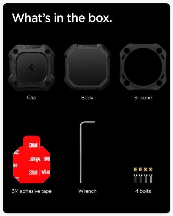 Захисний чохол Spigen Tough Armor (FA) для Apple AirTag / AirTag 2 (ACS09781) - Black: фото 14 з 14