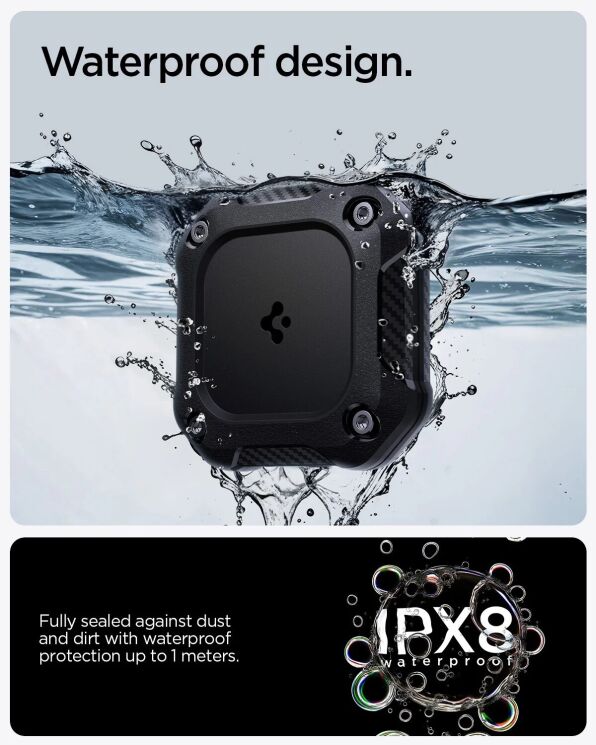 Захисний чохол Spigen Tough Armor (FA) для Apple AirTag / AirTag 2 (ACS09781) - Black: фото 11 з 14