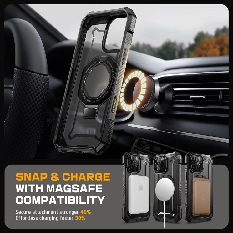 Защитный чехол Supcase UB Grip MagSafe для Apple iPhone 16 Pro (843439150522) - Black: фото 9 из 10