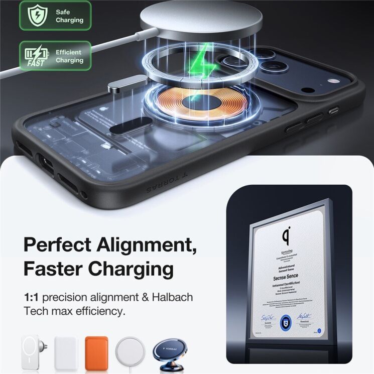 Захисний чохол TORRAS Guardian MagSafe для Apple iPhone 17 Pro - Black: фото 8 з 8