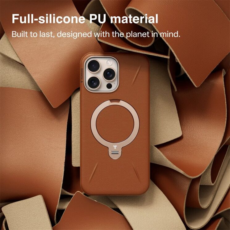 Захисний чохол TORRAS Ostand Q3 VegSkin (with MagSafe) для iPhone 16 Pro Max - Black: фото 5 з 9