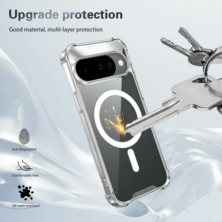 Защитный чехол UniCase AirBag Flow MagSafe для Google Pixel 11 / 11 Pro - Transparent: фото 8 из 14