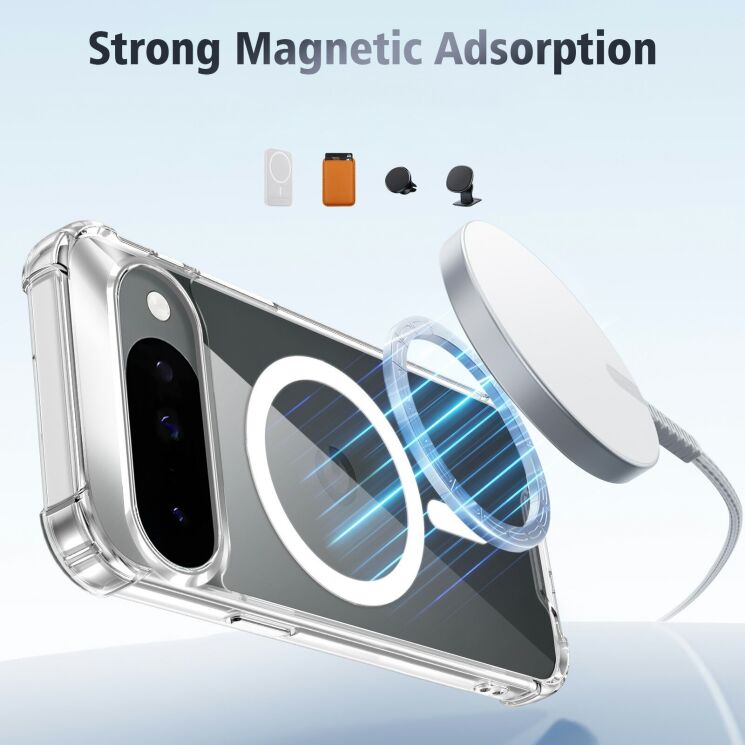 Защитный чехол UniCase AirBag Flow MagSafe для Google Pixel 11 / 11 Pro - Transparent: фото 14 из 14