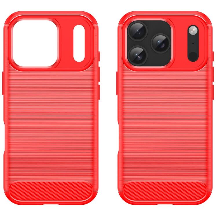 Захисний чохол UniCase Carbon для Apple iPhone 17 Pro - Red: фото 2 з 11