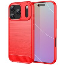 Захисний чохол UniCase Carbon для Apple iPhone 17 Pro - Red: фото 1 з 11