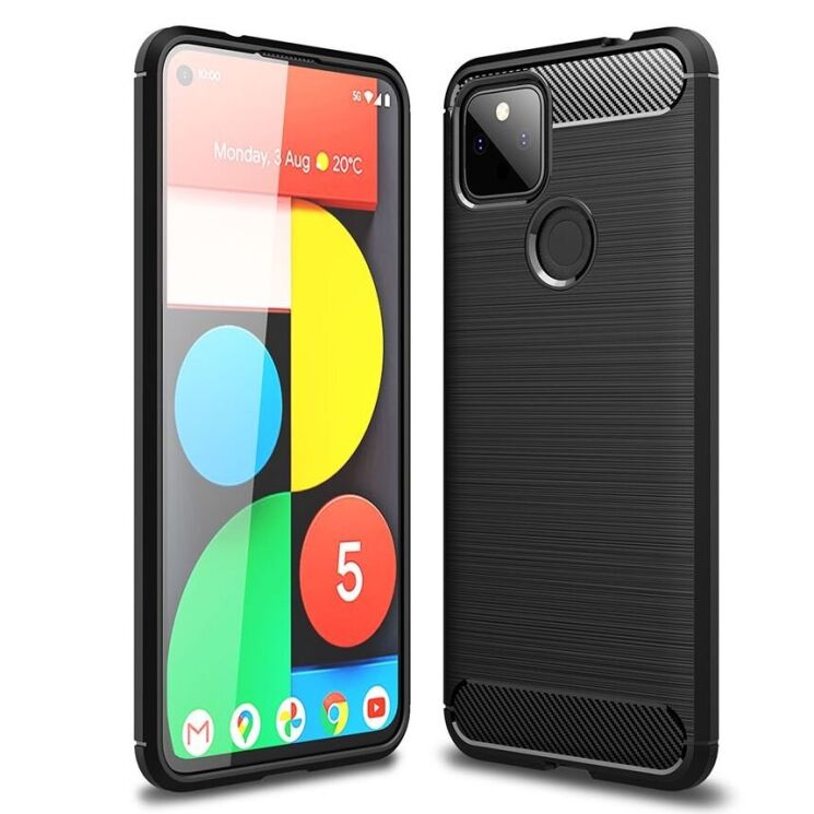 Захисний чохол UniCase Carbon для Google Pixel 5a - Black: фото 1 з 10