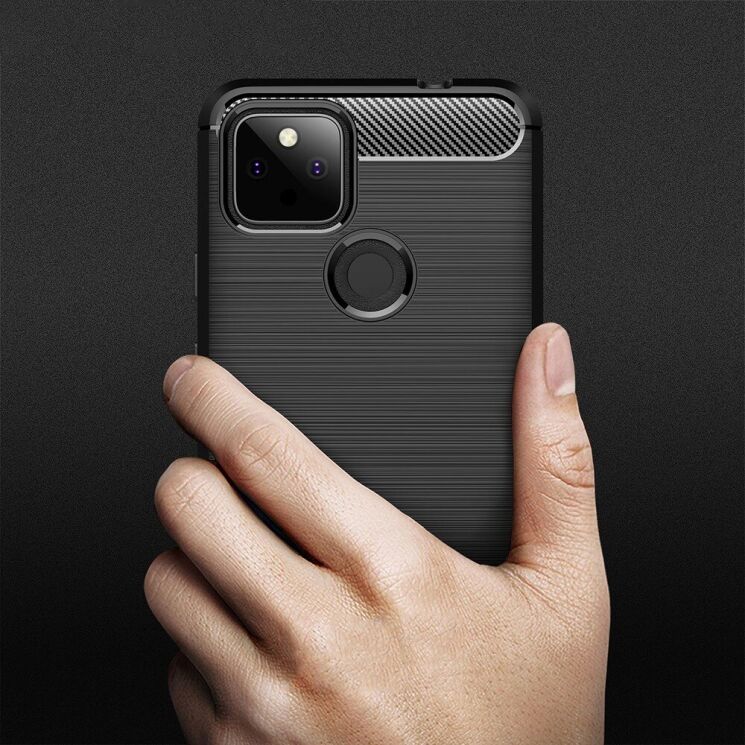 Захисний чохол UniCase Carbon для Google Pixel 5a - Black: фото 8 з 10
