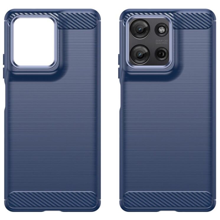 Защитный чехол UniCase Carbon для Motorola Moto G75 - Blue: фото 2 из 11