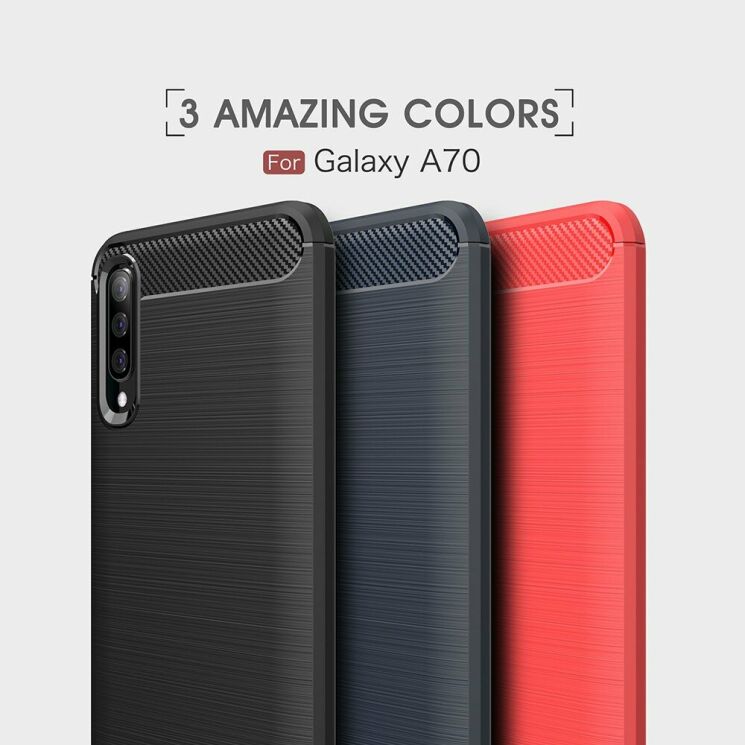 Силиконовый (TPU) чехол UniCase Carbon для Samsung Galaxy A70 (A705) - Black: фото 9 из 10