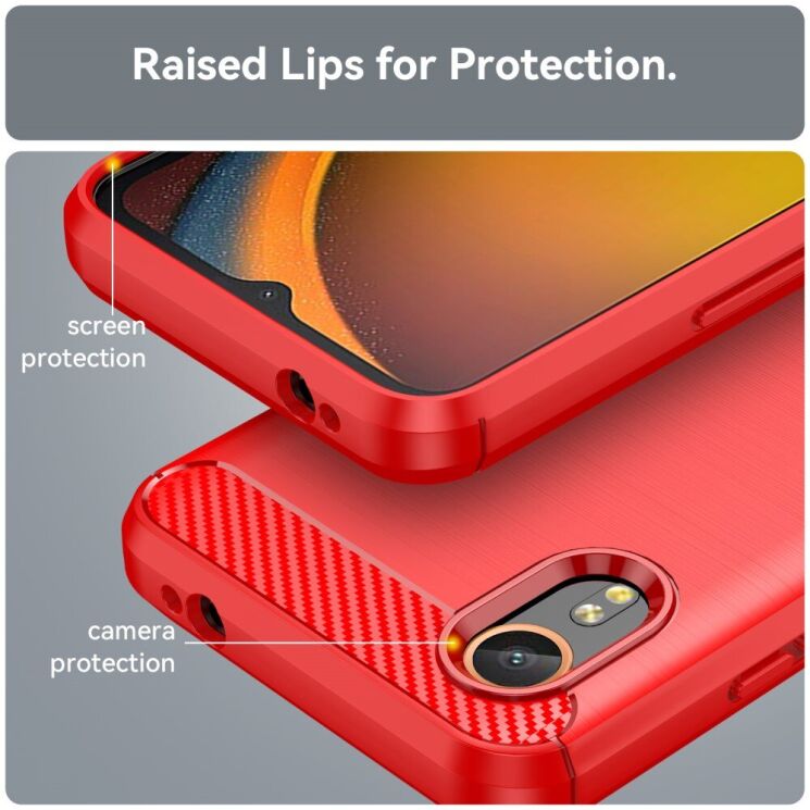 Захисний чохол UniCase Carbon для Samsung Galaxy Xcover 7 (G556) - Red: фото 6 з 8
