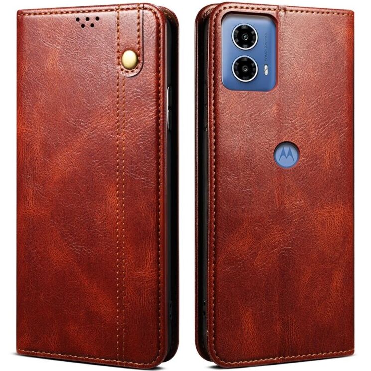 Захисний чохол UniCase Leather Wallet для Motorola Moto G24 Power - Brown: фото 1 з 6