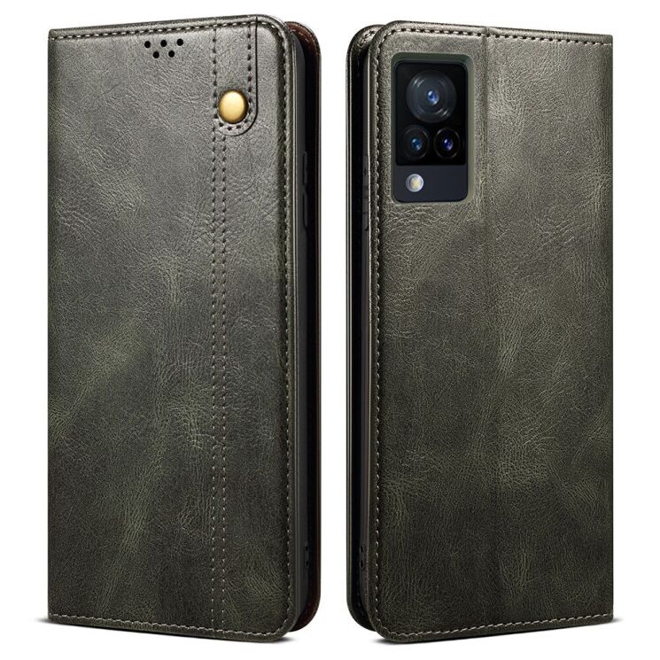 Защитный чехол UniCase Leather Wallet для VIVO V21e - Green: фото 1 из 22