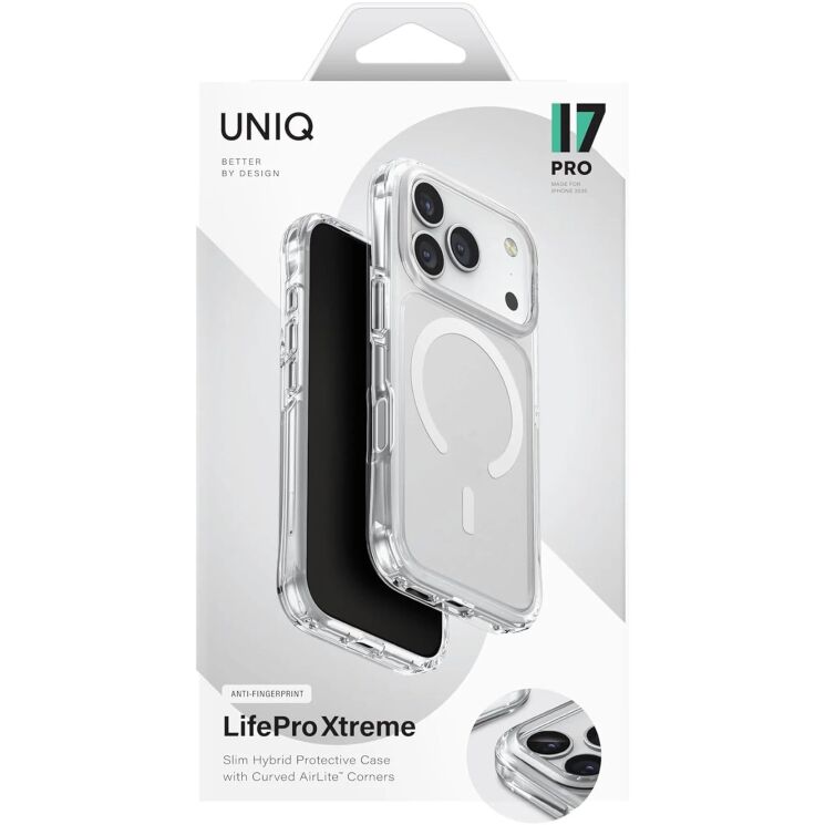 Защитный чехол UNIQ LifePro Xtreme with MagClick для iPhone 17 Pro (IP6.3P(2025)-LXAFMFCLRW) - Transparent: фото 5 из 8