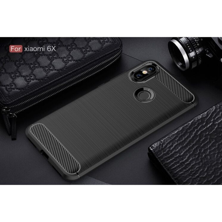 Силиконовый (TPU) чехол UniCase Carbon для Xiaomi Mi 6X / Mi A2 - Black: фото 2 из 10