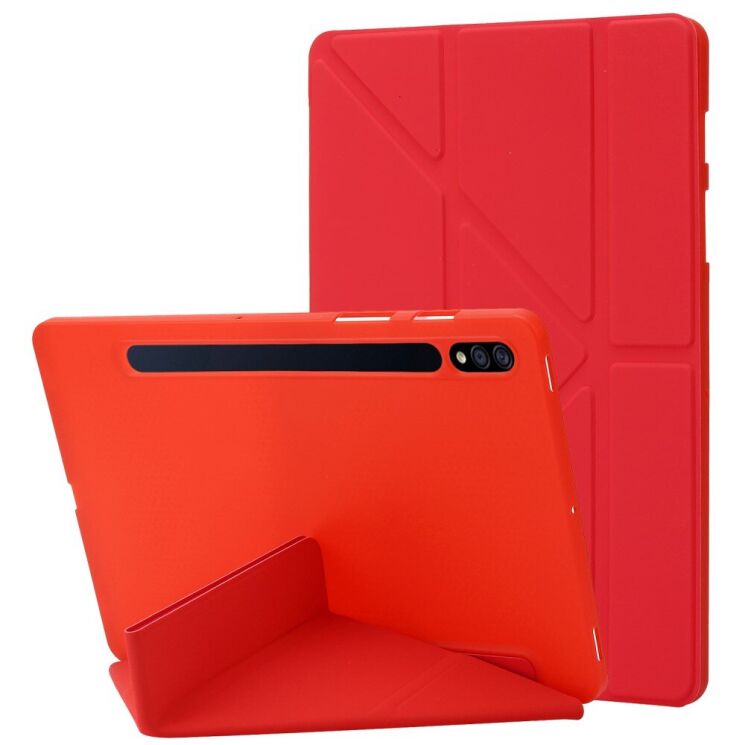 Чехол Deexe Origami Series для Samsung Galaxy Tab S9 Plus (X810/816) - Red: фото 1 из 3