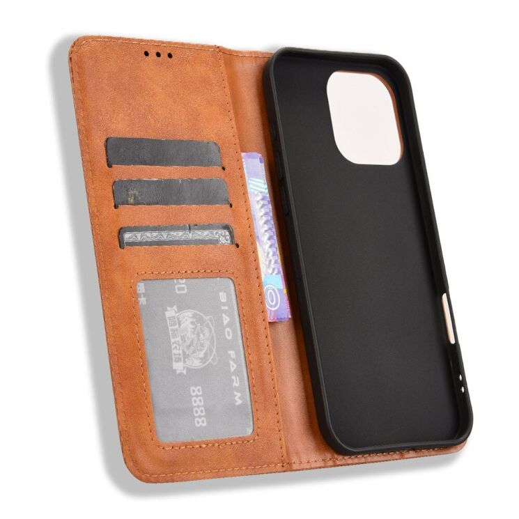 Чехол Deexe Retro Style для Apple iPhone 16 Pro - Brown: фото 4 из 8