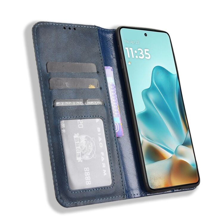 Чехол Deexe Retro Style для Motorola Edge 60 / Edge 60 Fusion - Blue: фото 4 из 18