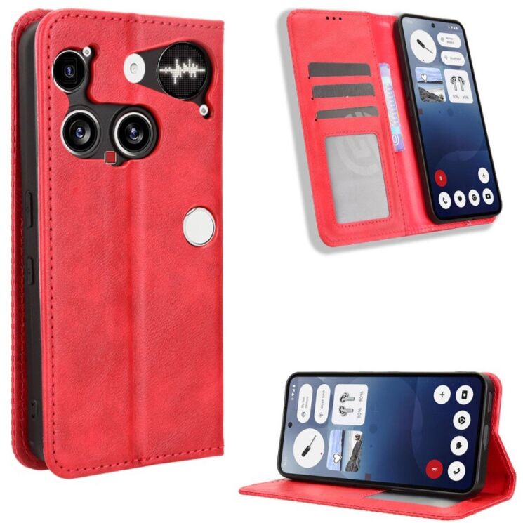 Чехол Deexe Retro Style для Nothing Phone (3) - Red: фото 2 из 18