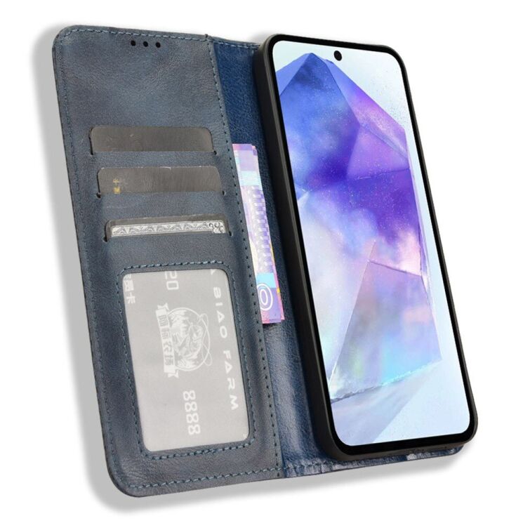 Чехол Deexe Retro Style для Samsung Galaxy A55 (A556) - Blue: фото 2 из 7