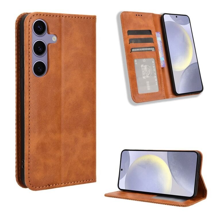 Чехол Deexe Retro Style для Samsung Galaxy S25 FE (S731) - Brown: фото 2 из 18