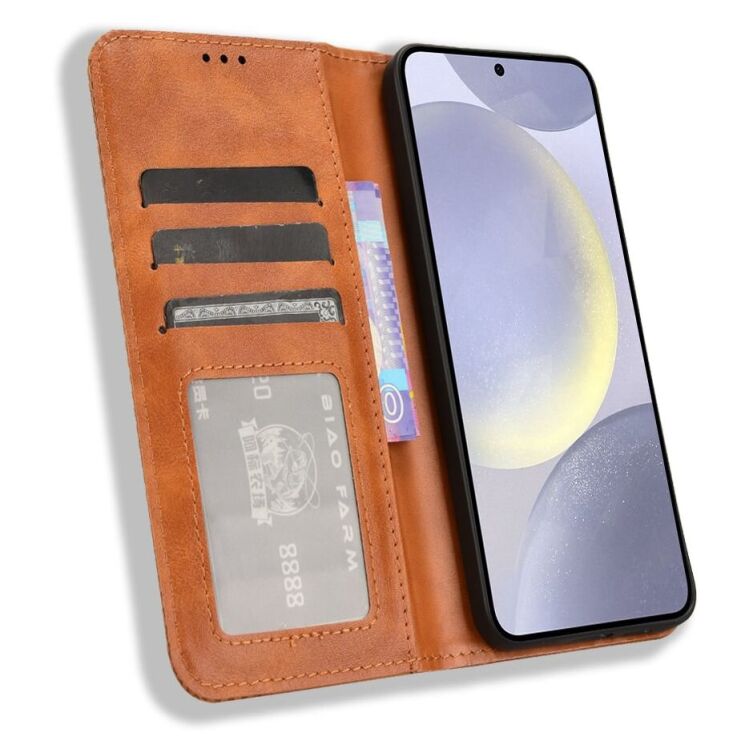 Чехол Deexe Retro Style для Samsung Galaxy S25 FE (S731) - Brown: фото 6 из 18